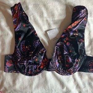 WeWoreWhat Black and Purple Paisley Bra